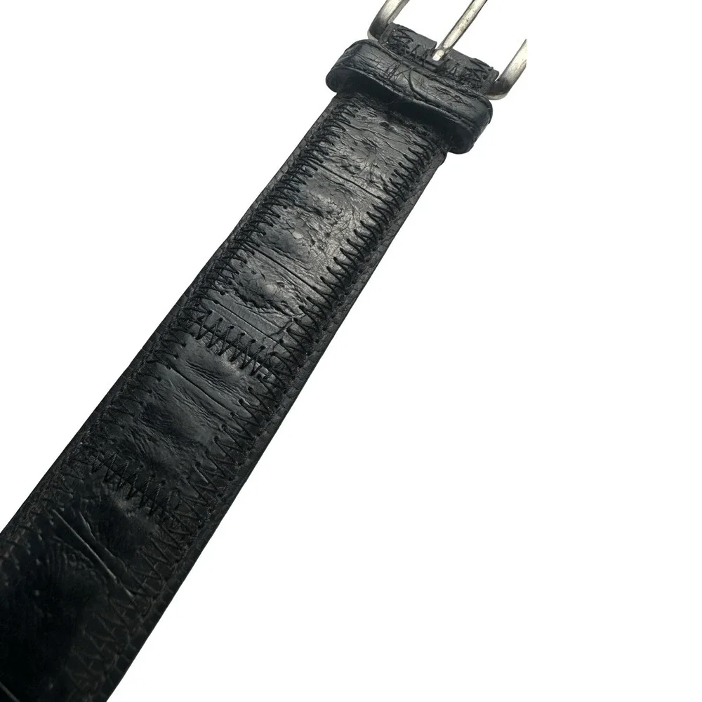 Bespoke Black Genuine Crocodile USA Made Mens Dress Belt Size 36 NWOT